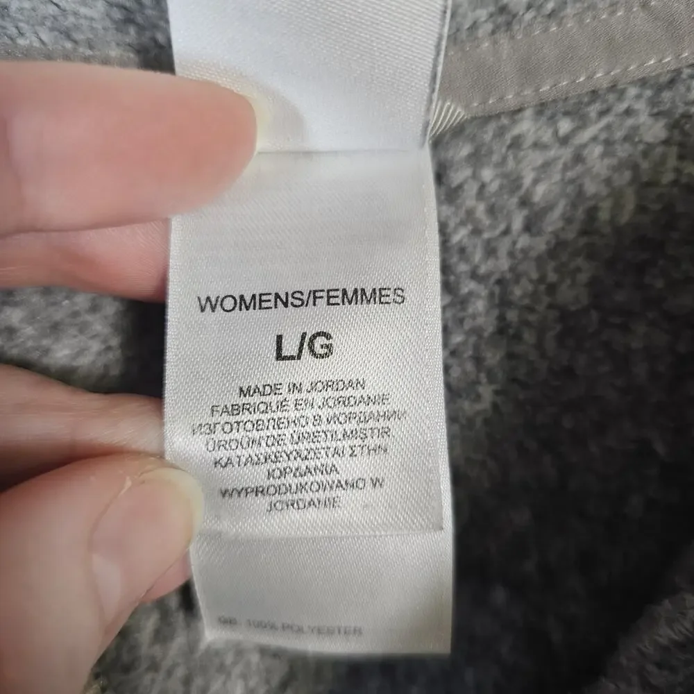 The North Face Hoodie Womens Large Gray 1/2 Zip Pullover Sweater Fleece Hiking - Picture 4 of 5